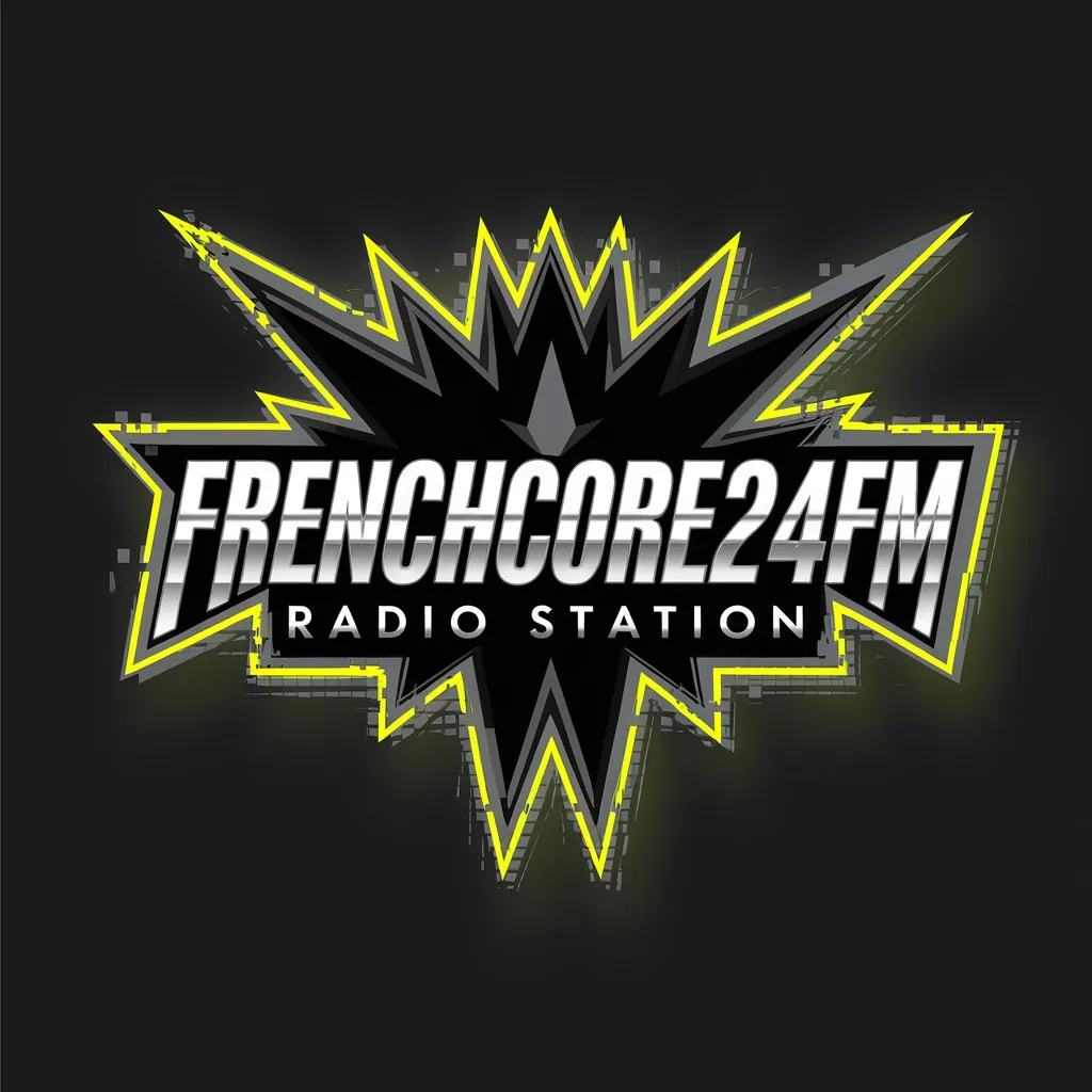 Frenchcore24FM radio station logo for 24/7 ad-free Frenchcore music streaming